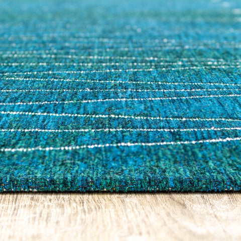 Cathedral Teal Cream Slender Diamonds Rug by Kalora Interiors