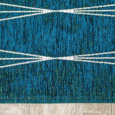 Cathedral Teal Cream Slender Diamonds Rug by Kalora Interiors