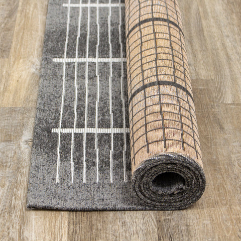 Cathedral Grey Grid Patterns Rug by Kalora Interiors