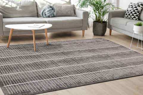 Cathedral Grey Grid Patterns Rug by Kalora Interiors