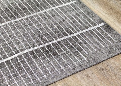 Cathedral Grey Grid Patterns Rug by Kalora Interiors
