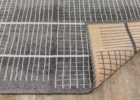 Cathedral Grey Grid Patterns Rug by Kalora Interiors