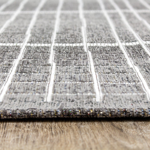 Cathedral Grey Grid Patterns Rug by Kalora Interiors