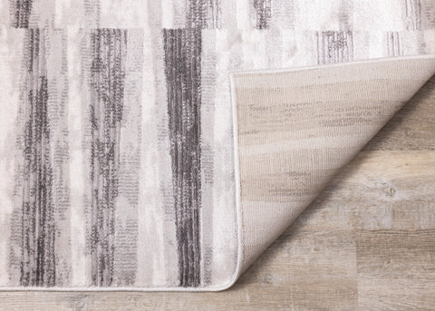 Chorus Grey White Striped Rug by Kalora Interiors