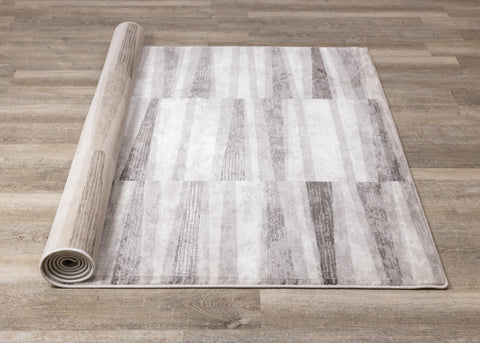 Chorus Grey White Striped Rug by Kalora Interiors