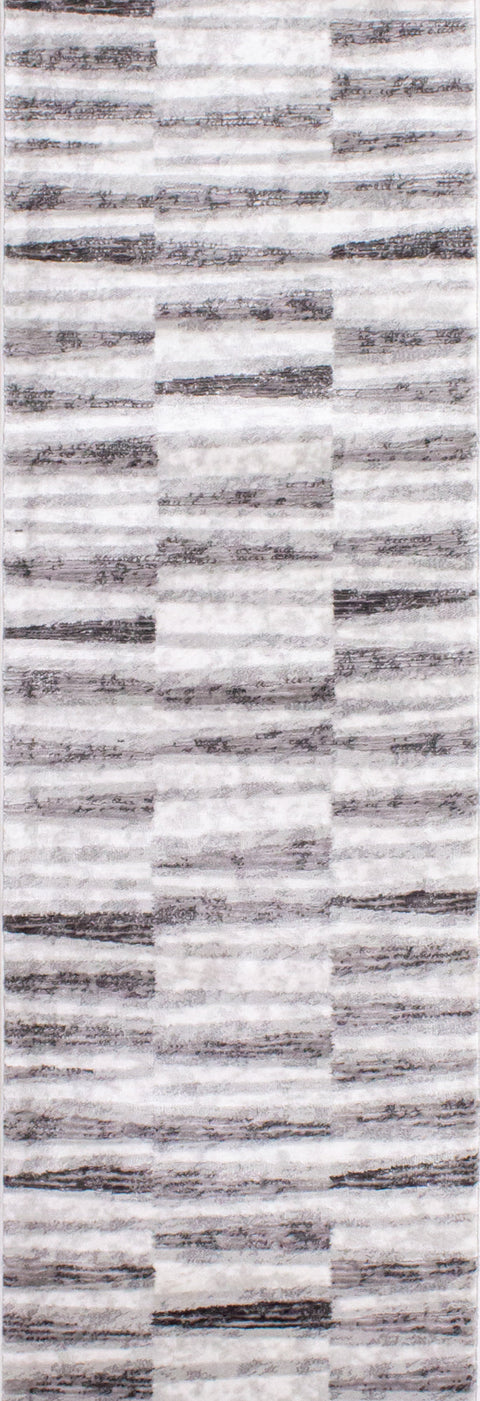 Chorus Grey White Striped Rug by Kalora Interiors