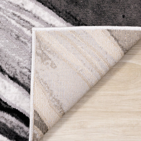 Chorus Grey White Black Rock Profile Rug by Kalora Interiors