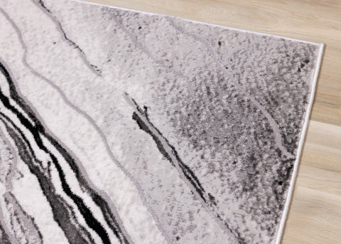 Chorus Grey White Black Rock Profile Rug by Kalora Interiors