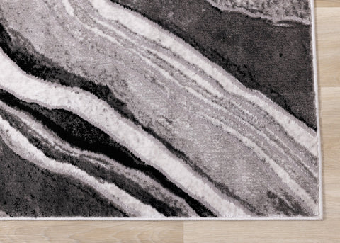 Chorus Grey White Black Rock Profile Rug by Kalora Interiors