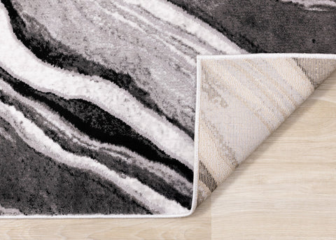 Chorus Grey White Black Rock Profile Rug by Kalora Interiors