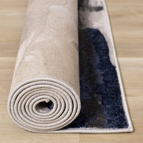 Chorus Blue Grey Calm Sky Rug by Kalora Interiors