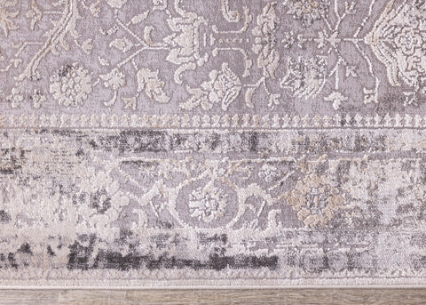 Chorus Grey Beige Elegant Border Rug by Kalora Interiors