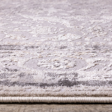 Chorus Grey Beige Elegant Border Rug by Kalora Interiors