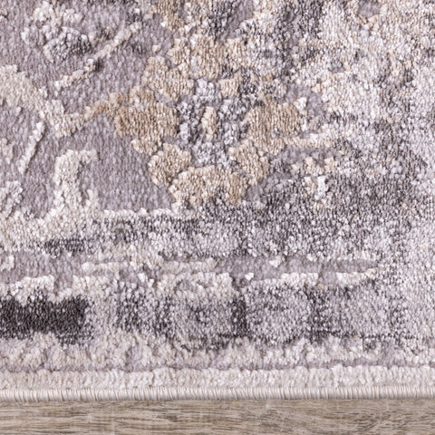Chorus Grey Beige Elegant Border Rug by Kalora Interiors