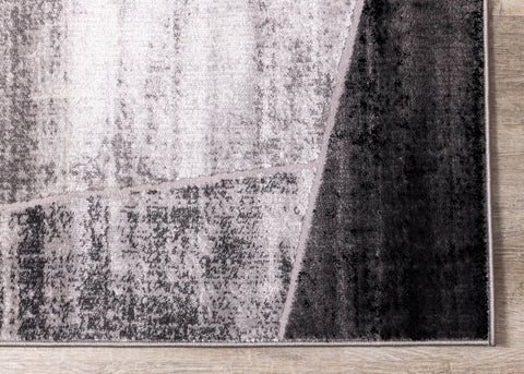 Chorus Grey Black Geometric Rug by Kalora Interiors