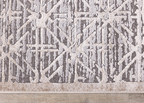 Chorus Grey Beige Elegant Geometric Rug by Kalora Interiors