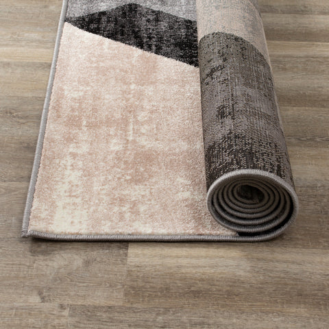 Dais 18063_128 Geometric Gray Pink Hexagons Area Rug by Novelle Home