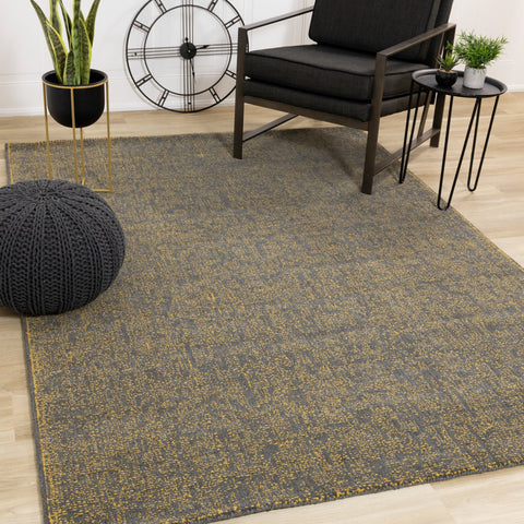 Dawson Yellow Grey Hand Tufted Rug by Kalora Interiors