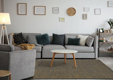 Dawson Yellow Grey Hand Tufted Rug by Kalora Interiors