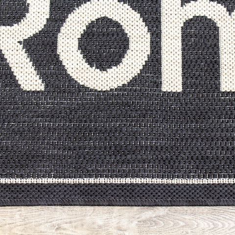 Epsilon 4280_3908 Black Cream City Cosmos Indoor Outdoor Area Rug by Novelle Home