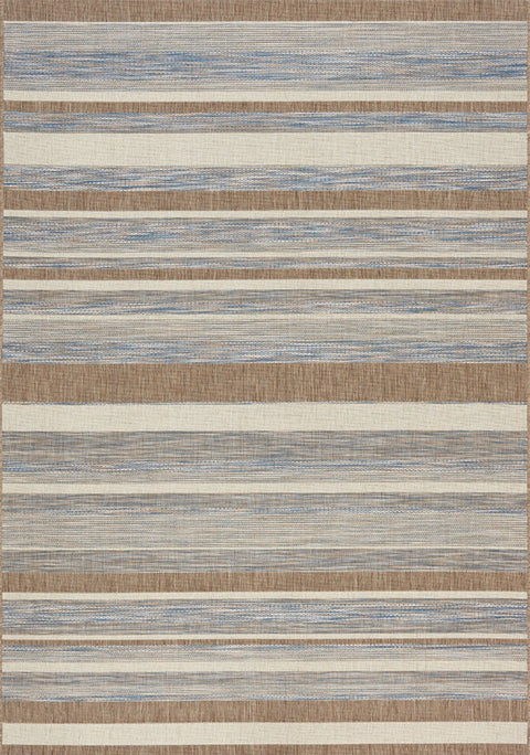Euclid 5146_2T39 Grey Brown Banded Indoor Outdoor Area Rug by Novelle Home