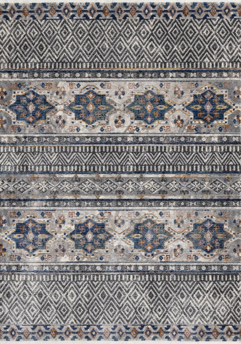 Evora Grey Blue Orange Southwest Area Rug Kalora Interiors