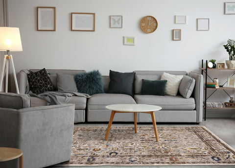 Evora Beige Brown Elegant Rug by Kalora Interiors