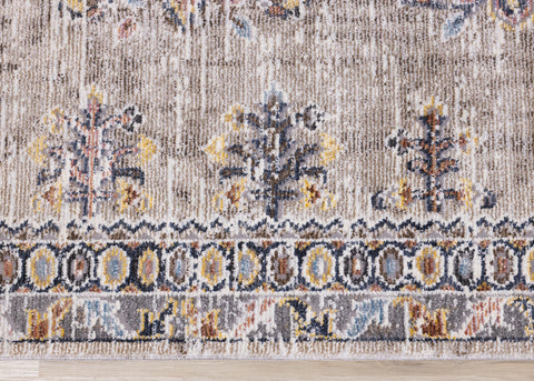 Evora Beige Rust Blue Contemporary Medallion Rug by Kalora Interiors