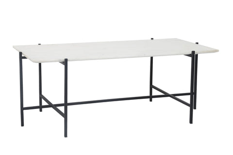 Function Rectangular Coffee Table | White Marble | by LH Imports
