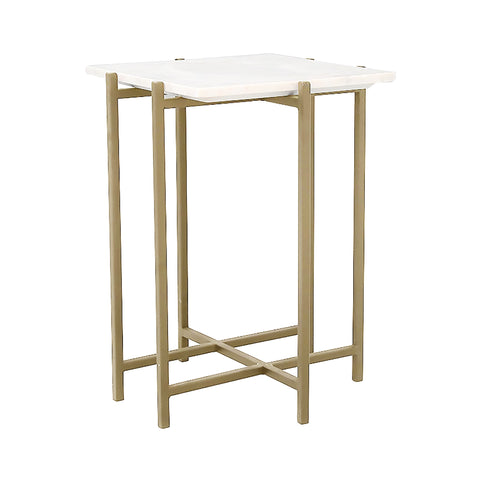 Function Side Table | White Marble | by LH Imports