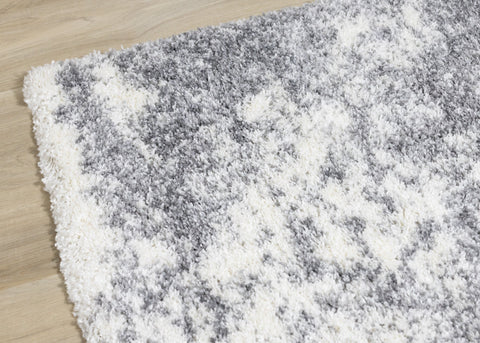 Fergus White Grey Wispy Clouds Rug by Kalora Interiors