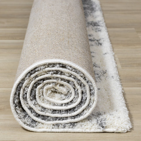 Fergus White Grey Wispy Clouds Rug by Kalora Interiors