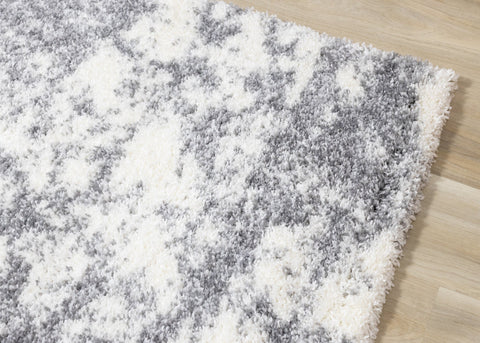 Fergus White Grey Wispy Clouds Rug by Kalora Interiors