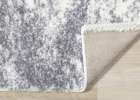 Fergus White Grey Wispy Clouds Rug by Kalora Interiors