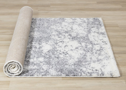 Fergus White Grey Wispy Clouds Rug by Kalora Interiors