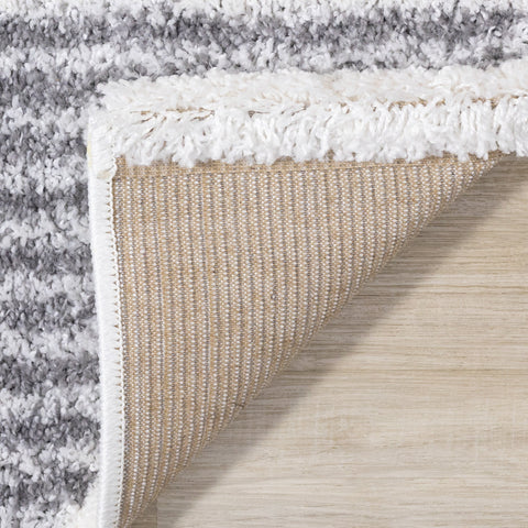 Fergus White Grey Placement Pattern Rug by Kalora Interiors