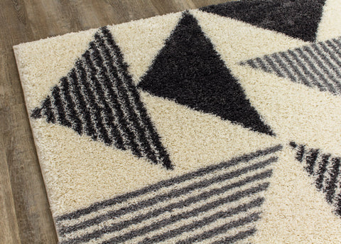 Fergus White Grey Placement Pattern Rug By Kalora Interiors