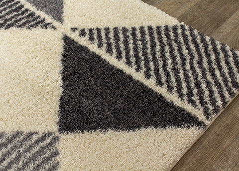 Fergus White Grey Placement Pattern Rug By Kalora Interiors