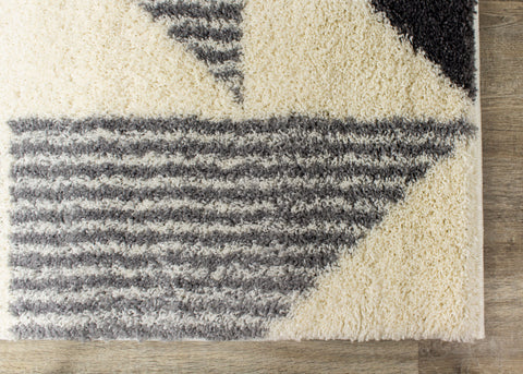 Fergus White Grey Placement Pattern Rug By Kalora Interiors