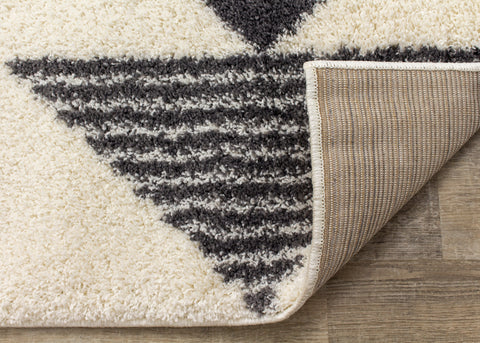 Fergus White Grey Placement Pattern Rug By Kalora Interiors