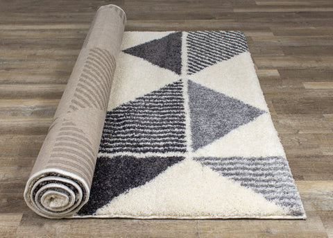 Fergus White Grey Placement Pattern Rug By Kalora Interiors