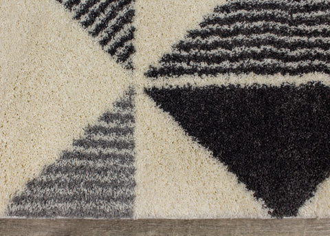 Fergus White Grey Placement Pattern Rug By Kalora Interiors
