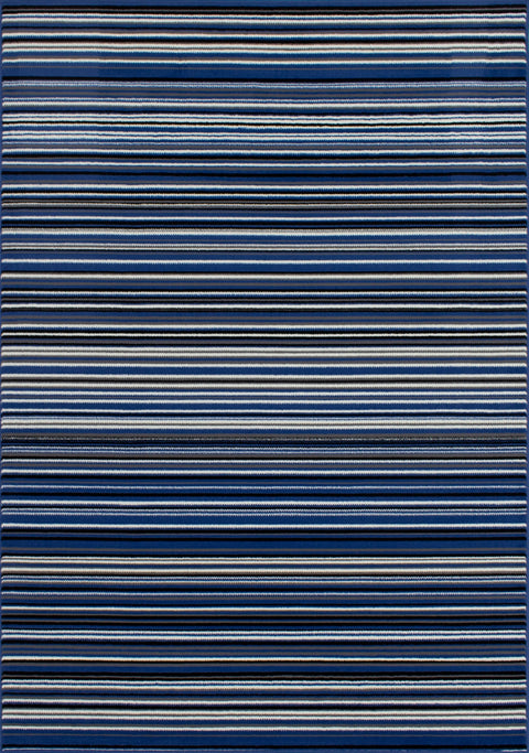 Fiona 1425_4922 Blue Cream Striped Rug by Novelle Home