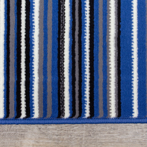 Fiona 1425_4922 Blue Cream Striped Rug by Novelle Home