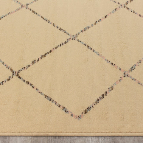 Fiona 3546_5835 Cream Beige Quirky Trellis Area Rug by Novelle Home