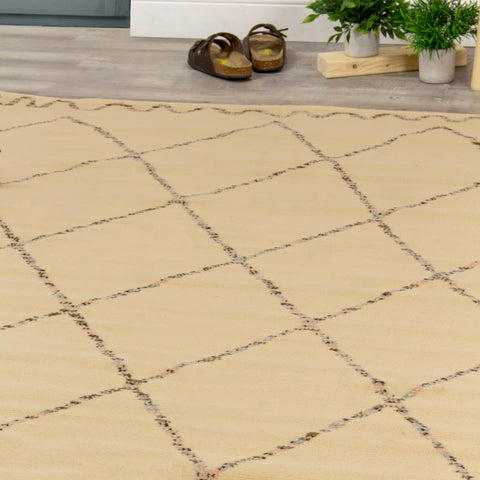 Fiona 3546_5835 Cream Beige Quirky Trellis Area Rug by Novelle Home