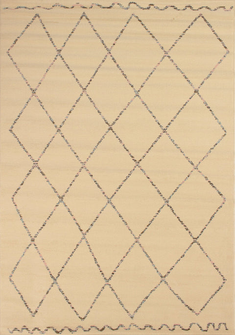 Fiona 3546_5835 Cream Beige Quirky Trellis Area Rug by Novelle Home