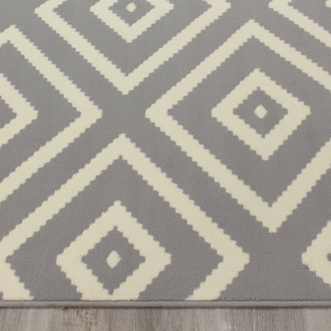 Fiona 3572_9944 Grey Classy Diamond Pattern Area Rug by Novelle Home