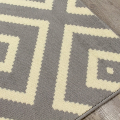 Fiona 3572_9944 Grey Classy Diamond Pattern Area Rug by Novelle Home