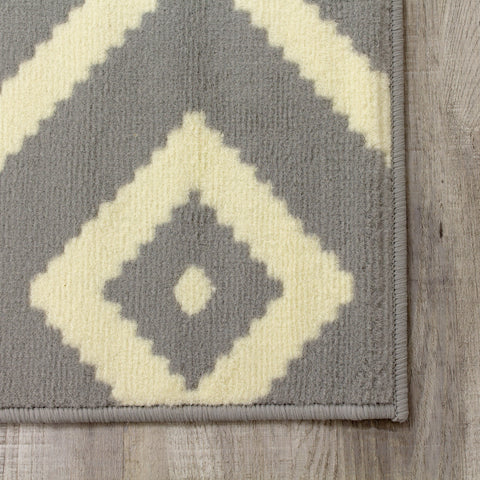 Fiona 3572_9944 Grey Classy Diamond Pattern Area Rug by Novelle Home